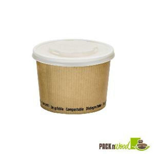 Packnwood Soup Cup with Rippled Kraft Design - 16 oz 210PLAS16